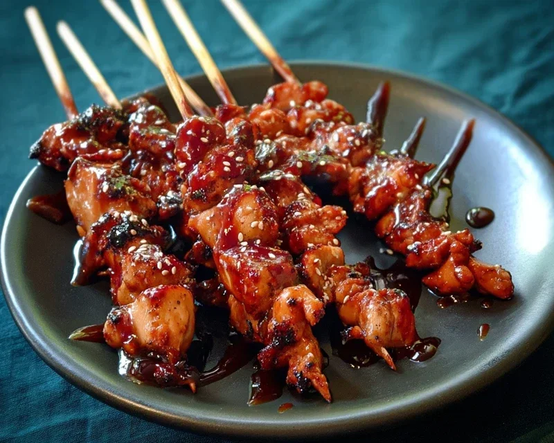 Sticky Bourbon Extract Extract Chicken Skewers