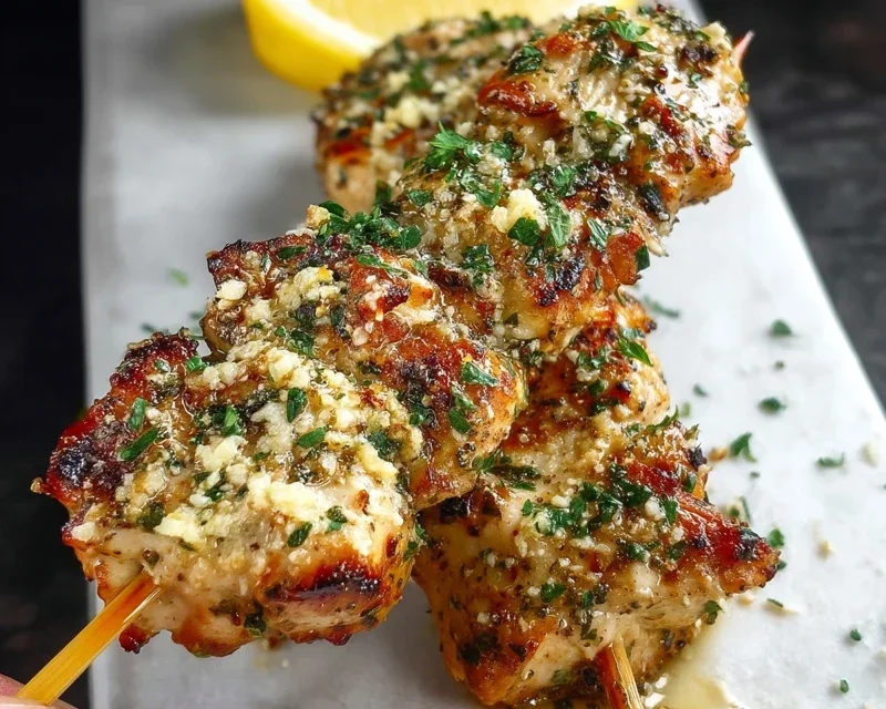 Garlic Parmesan Chicken Skewers