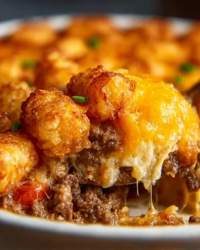Tater Tot Casserole with Ground Beef