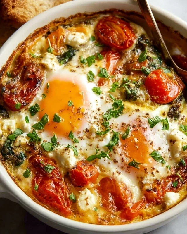 Baked Feta Eggs