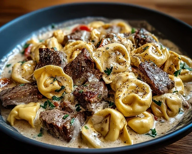 Cracked Garlic Steak Tortellini in Creamhouse Sauce Bliss