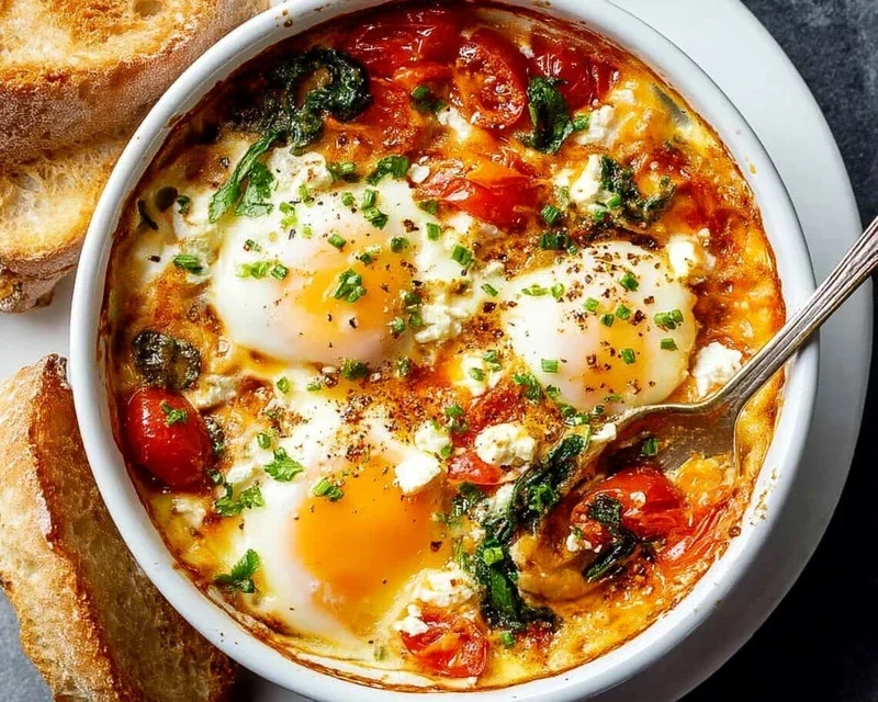 Baked Feta Eggs