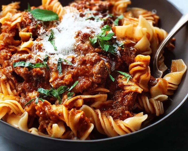 Beef Pasta in Tomato Sauce {Beef Ragu Pasta}