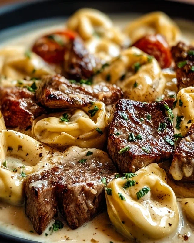 Cracked Garlic Steak Tortellini in Creamhouse Sauce Bliss