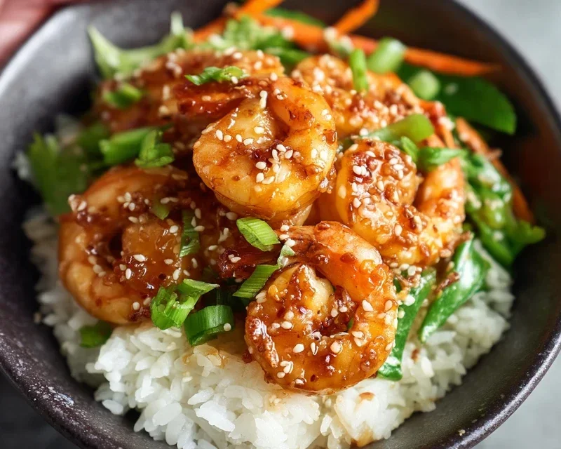 Honey Garlic Shrimp Bowls