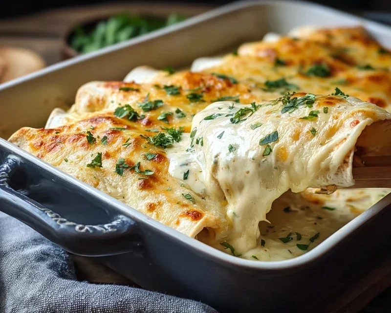 Creamy White Chicken Enchiladas