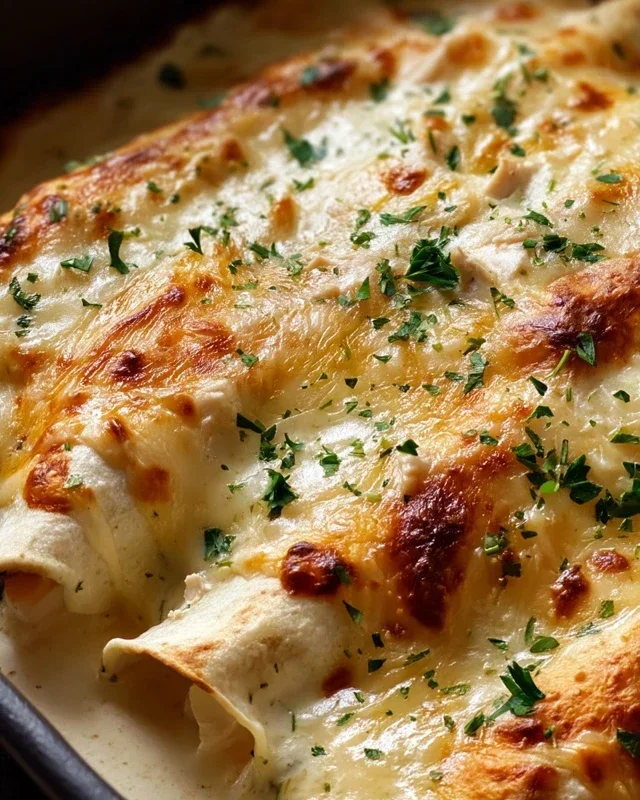 Creamy White Chicken Enchiladas