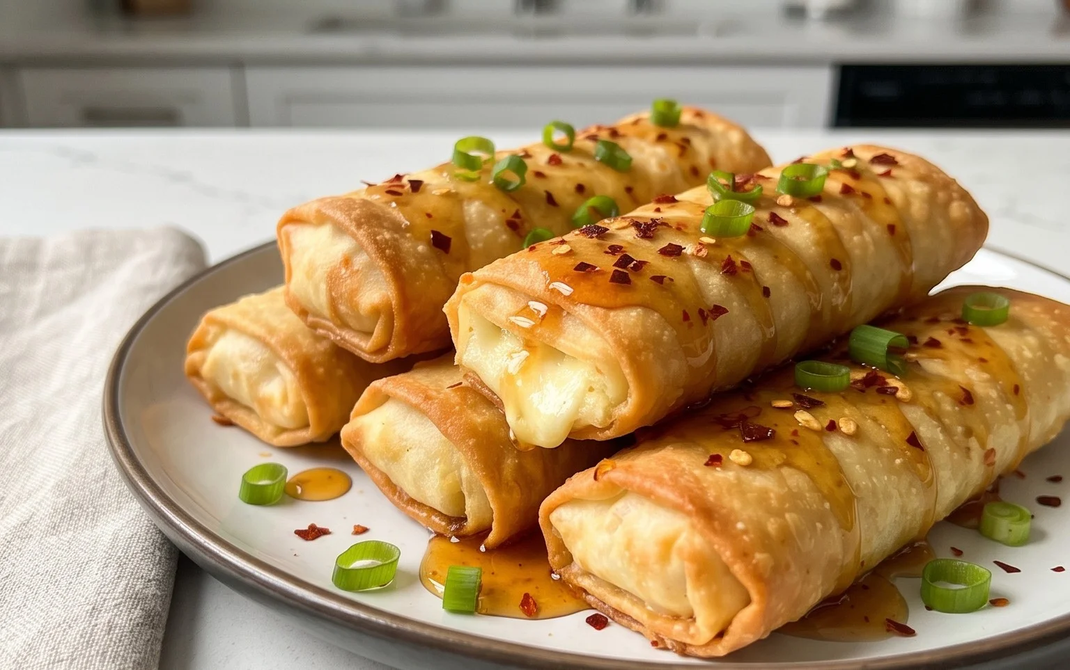 Indulgent Oven Fried Feta Rolls with Chili Honey Magic
