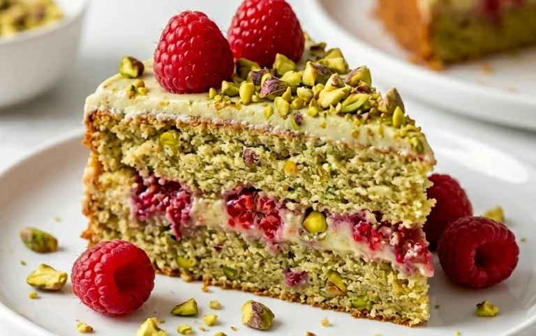 Pistachio Raspberry Cake