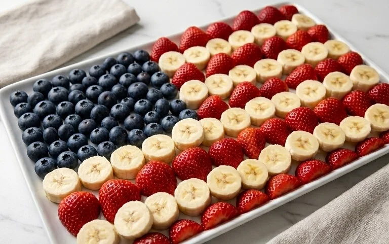 4th of July Fruit Platter Idea | How to Make an American Flag
