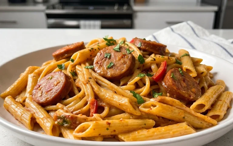 One-Pot Creamy Spicy Cajun Sausage Pasta