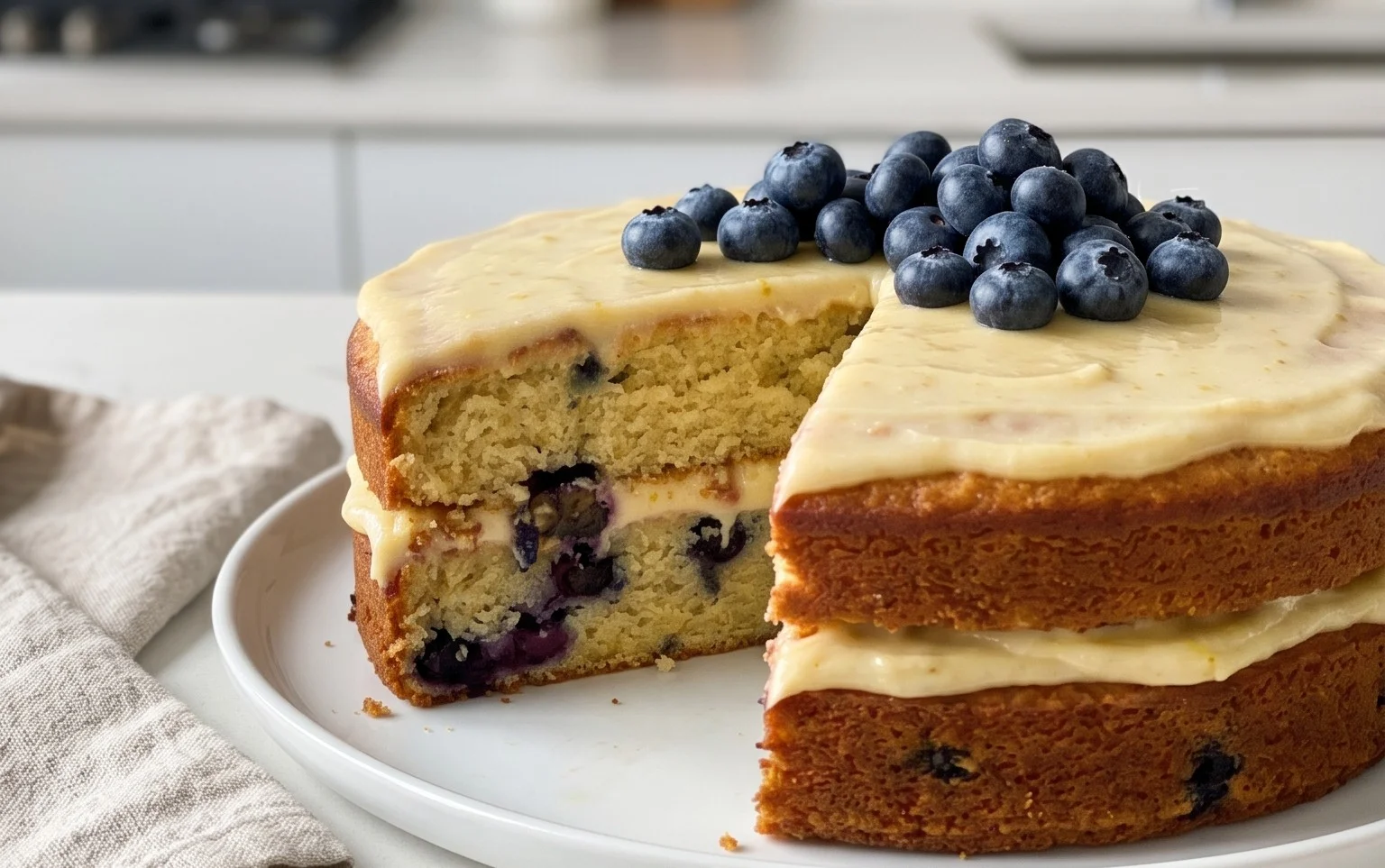 Vegan Lemon Blueberry Cake
