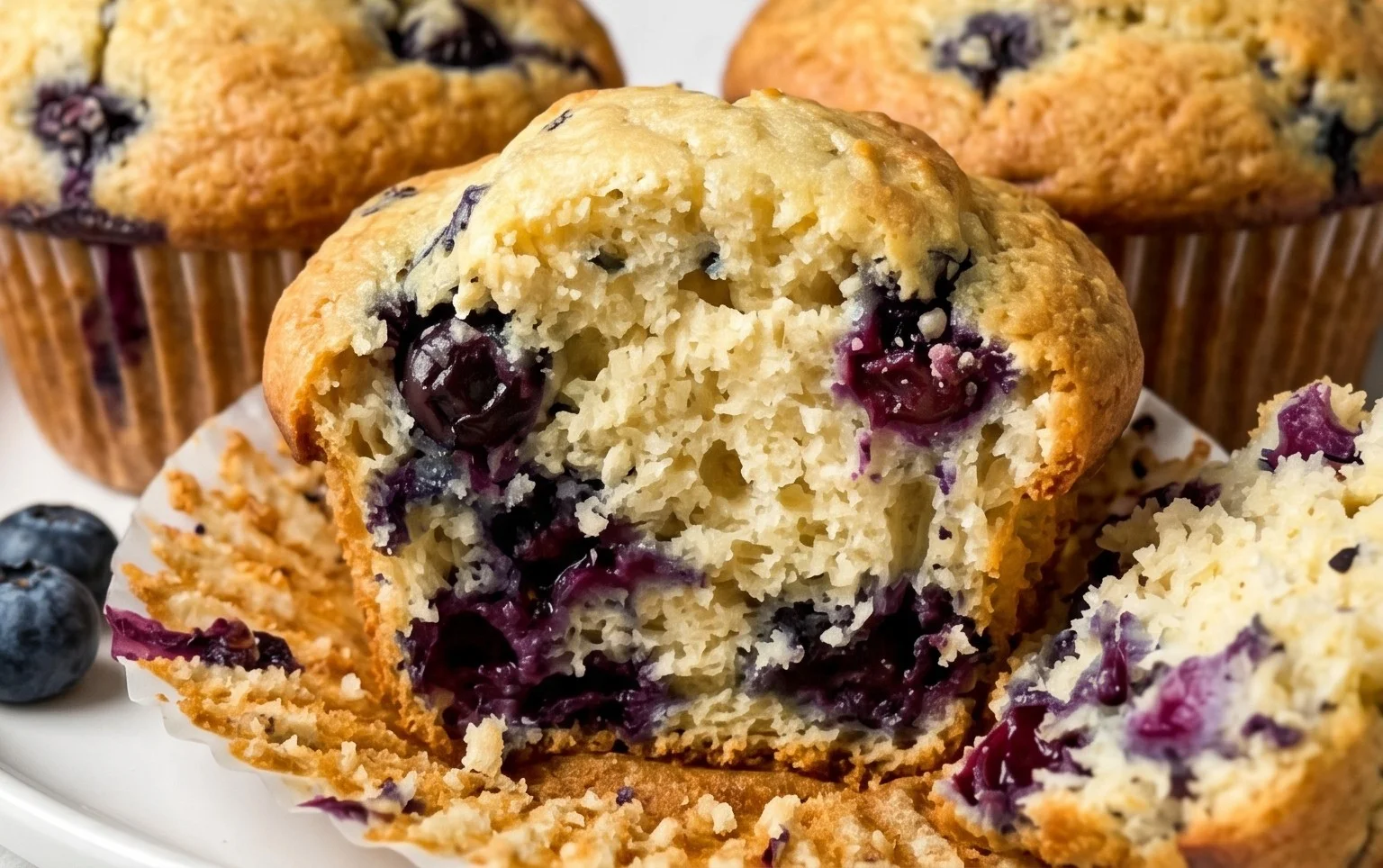 Sour Cream Blueberry Muffins