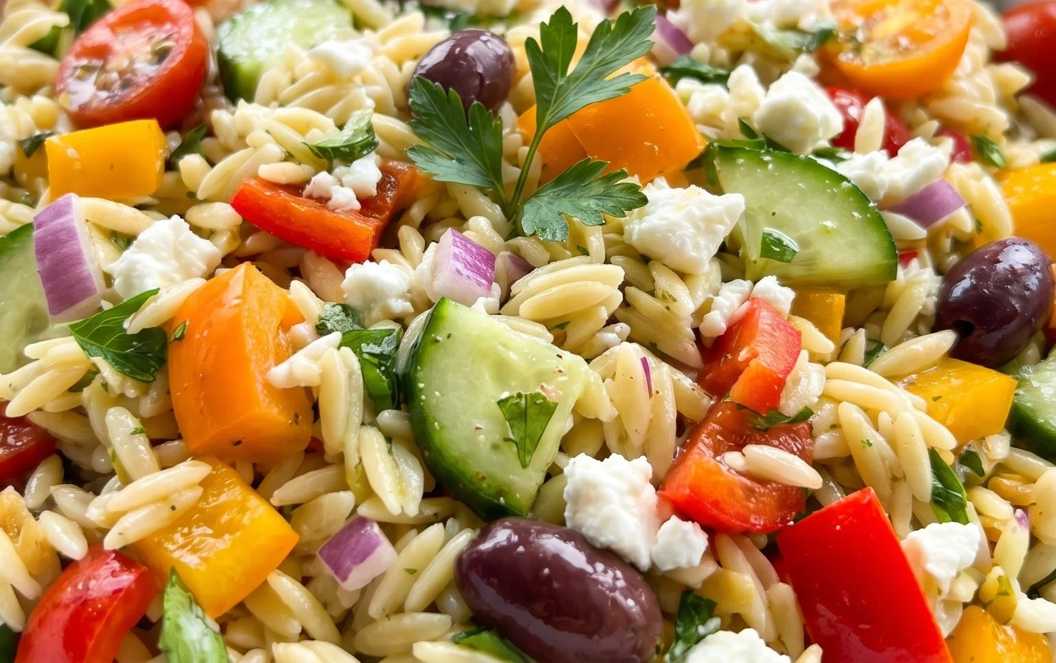 Rainbow Orzo Salad