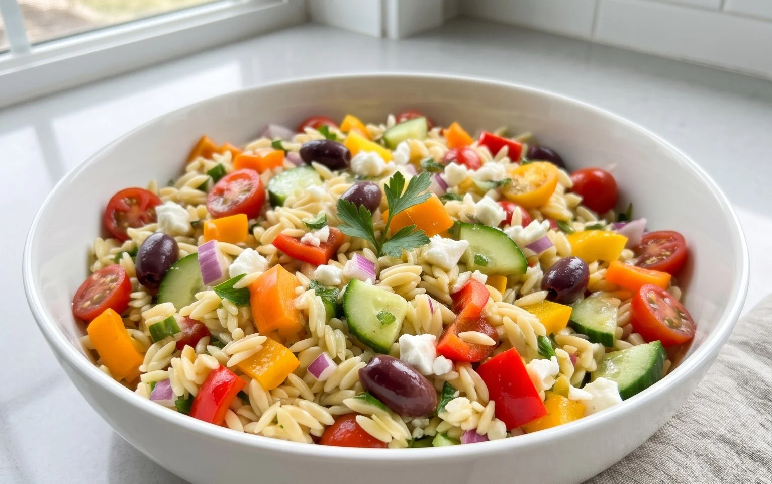 Rainbow Orzo Salad