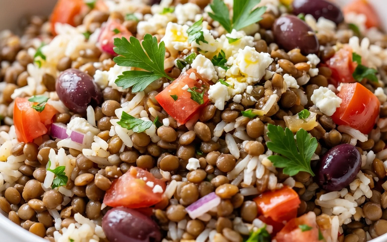 Easy Mediterranean Lentils and Rice