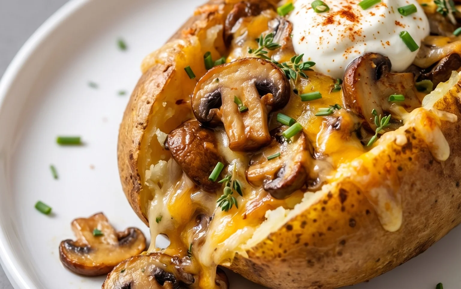 The Ultimate Stuffed Baked Potatoes with Mushrooms