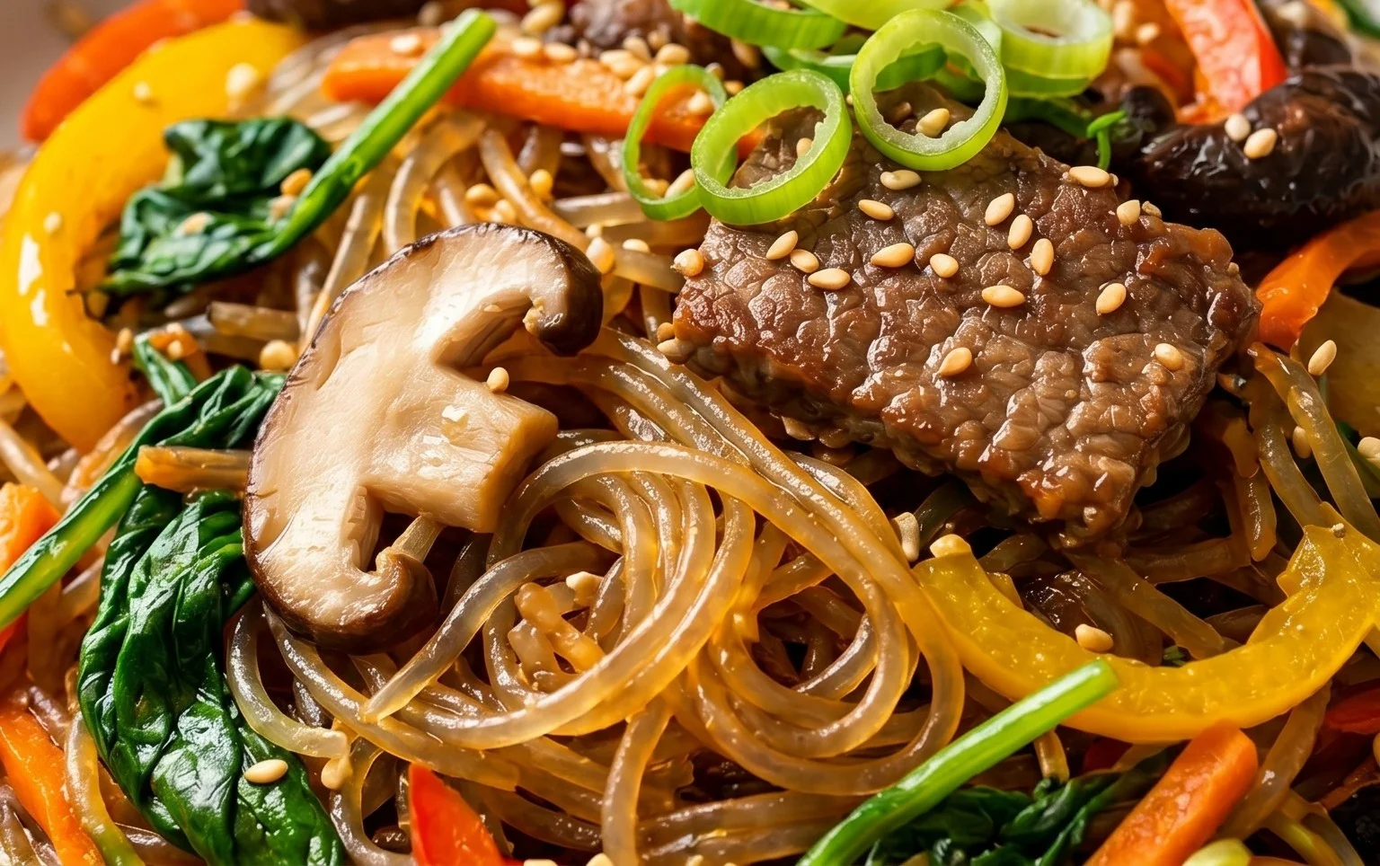 Japchae (Korean Glass Noodle Stir Fry)