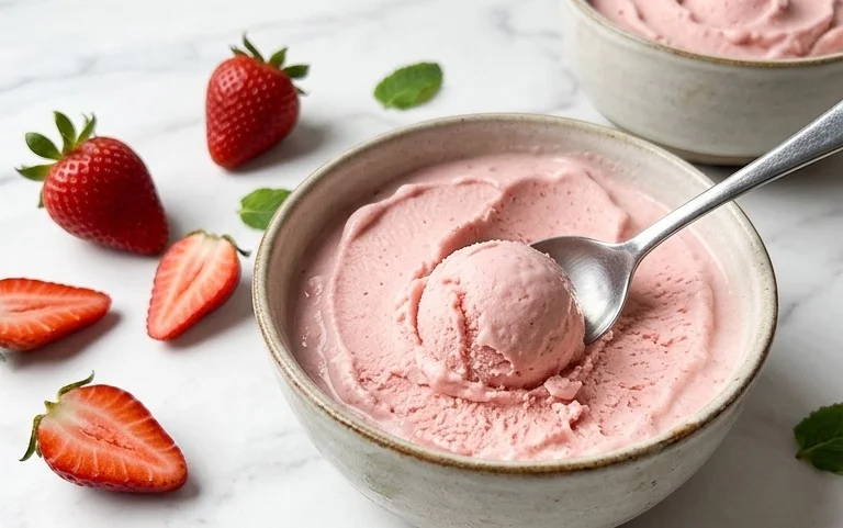 Homemade Strawberry Ice Cream