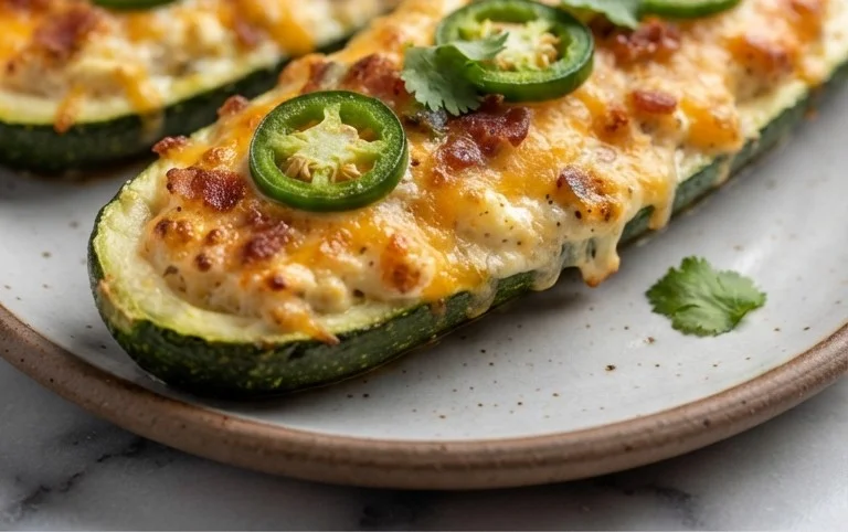 Jalapeno Popper Zucchini Boats
