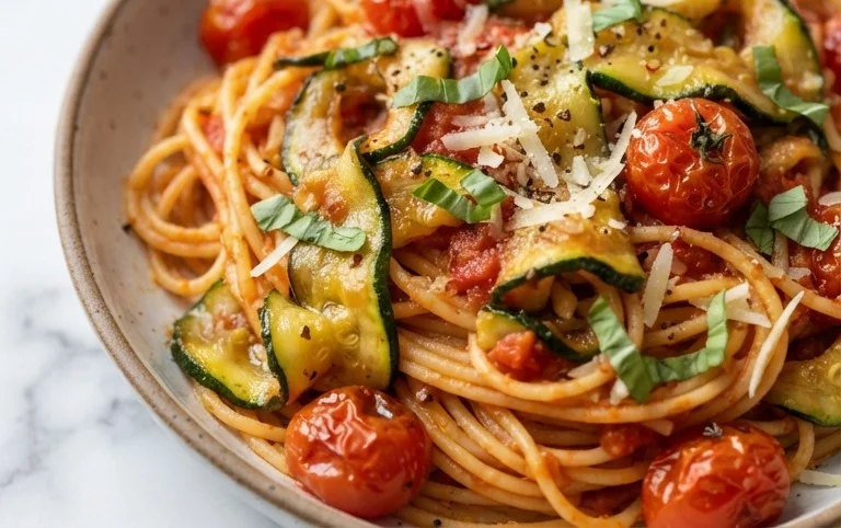 Healthy Tomato Zucchini Pasta