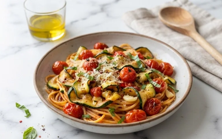 Healthy Tomato Zucchini Pasta
