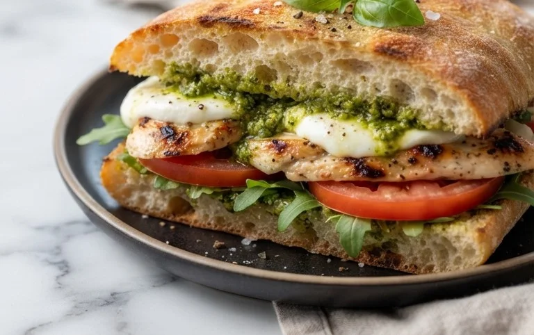 Chicken Pesto Caprese Sandwich