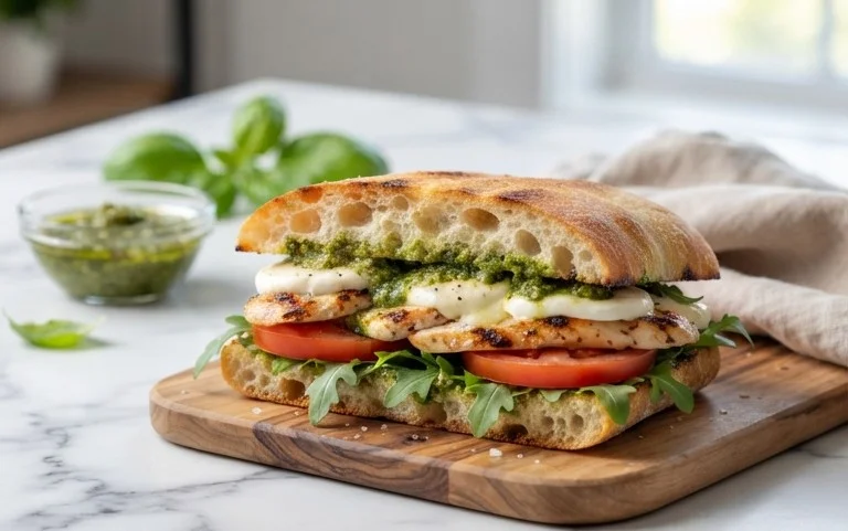Chicken Pesto Caprese Sandwich
