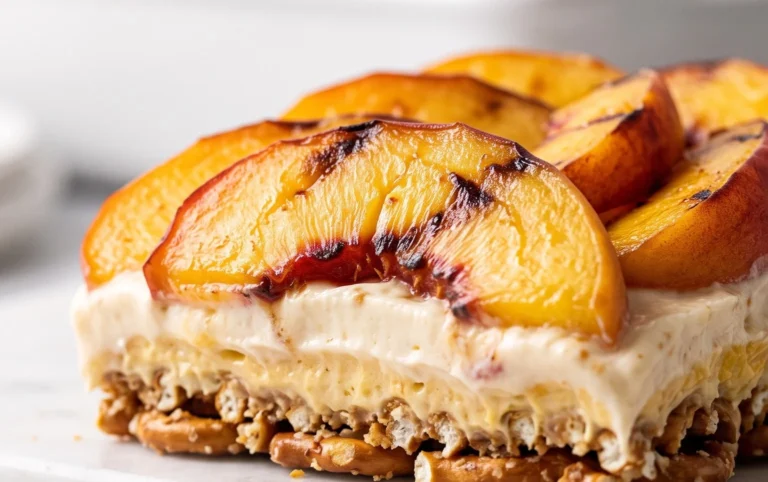 Peach Pretzel Salad Dessert