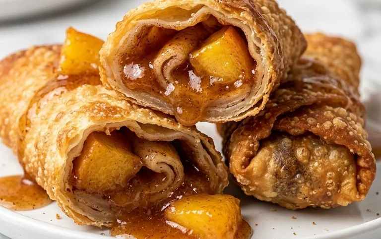Peach Cobbler Egg Rolls