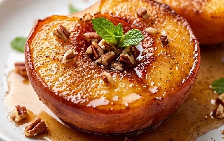 Cinnamon Sugar Baked Peaches