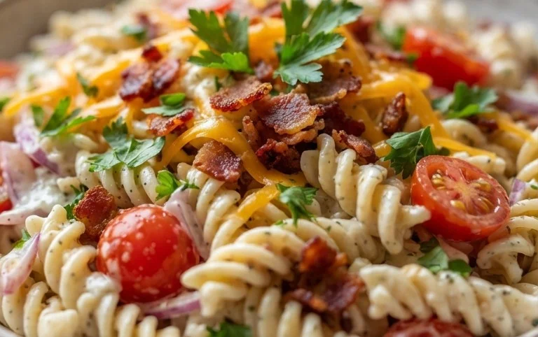 Beef Bacon Ranch Pasta Salad