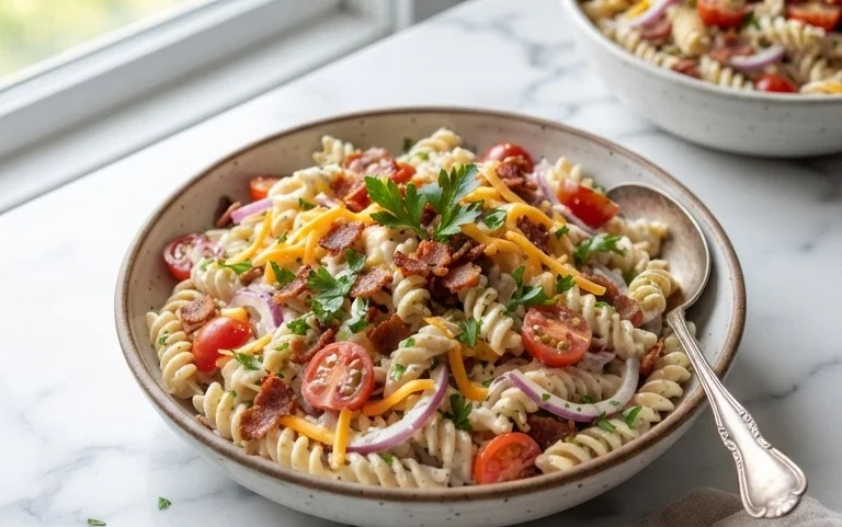 Beef Bacon Ranch Pasta Salad