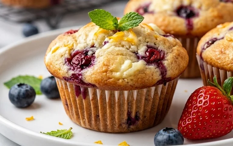 Berry Cream Cheese Muffins