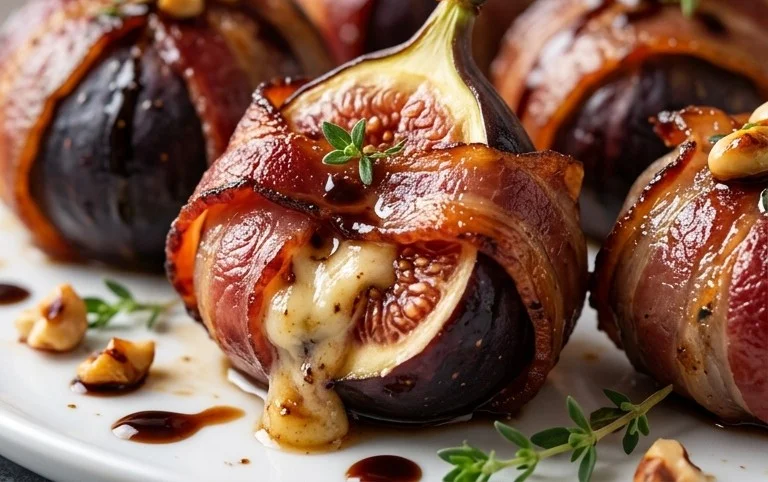 Beef Bacon Wrapped Stuffed Figs