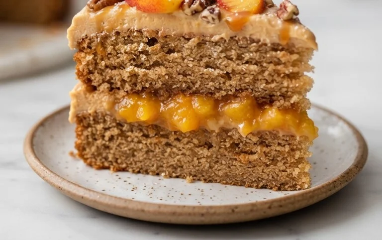 Brown Sugar Layer Cake with Peach Filling