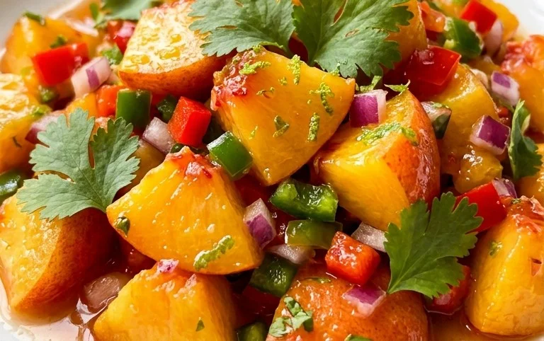 Sweet & Spicy Peach Salsa Canning Recipe