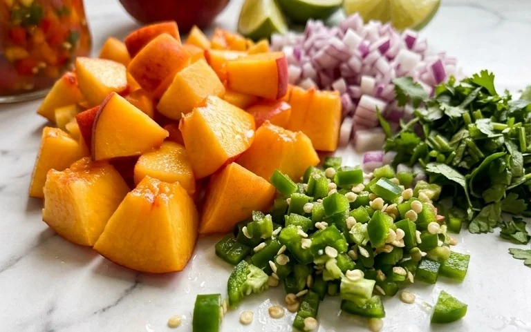 Sweet & Spicy Peach Salsa Canning Recipe