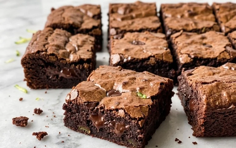 Fudgy Dark Chocolate Zucchini Brownies Recipe