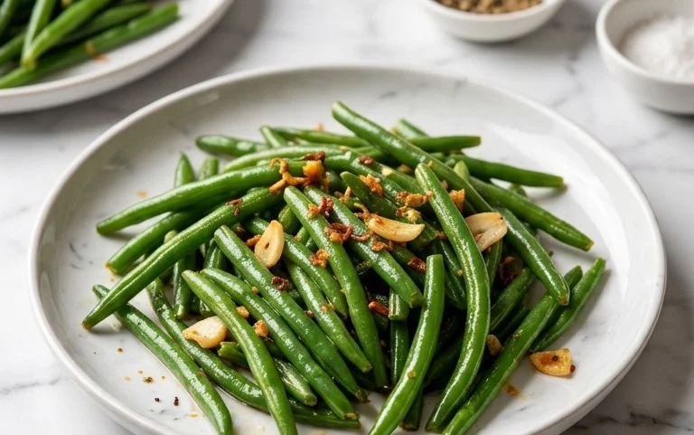 Sautéed Green Beans Recipe with Garlic