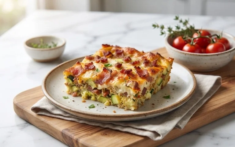 Zucchini and Beef Bacon Slice