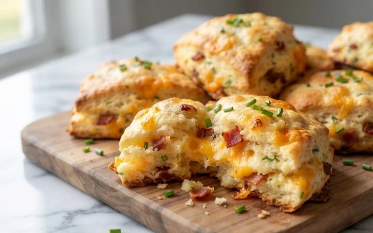 Beef Bacon Cheddar and Chive Scones